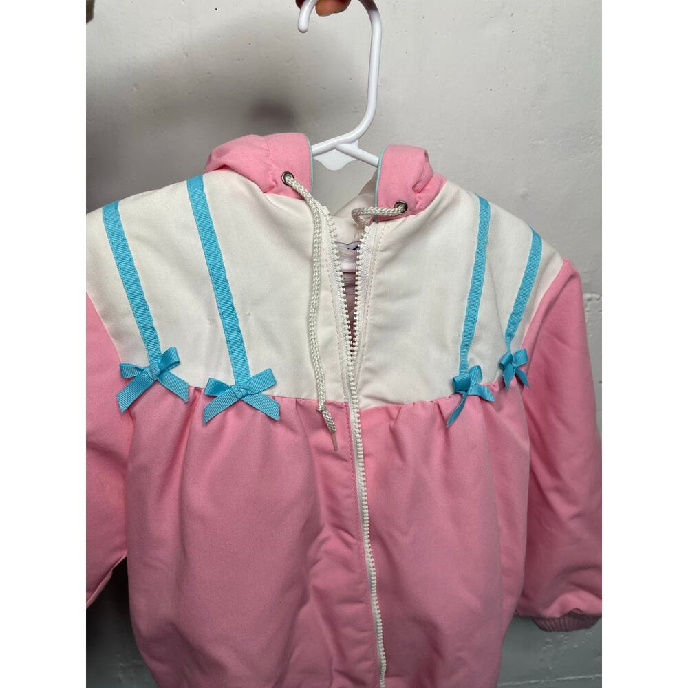 Vintage Weather Tamer Girls Puffy Pink Hooded Jacket Coat Size 6 Made in USA - Picture 8 of 8